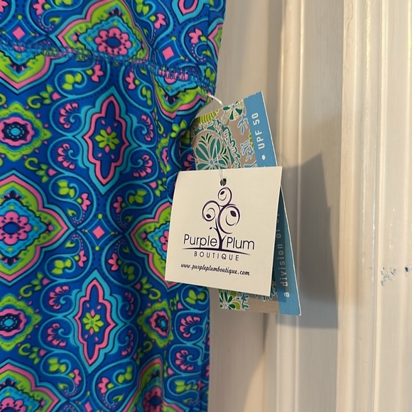 NWT Women’s Southwind Apparel Blue Multi Color Nylon & Spandex Wide Leg Pants - Picture 4 of 10